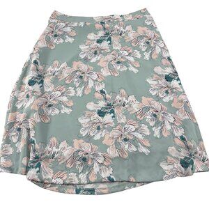 Ann Taylor Factory Women's‎ Floral A-Line Skirt Size 10 Green Pink